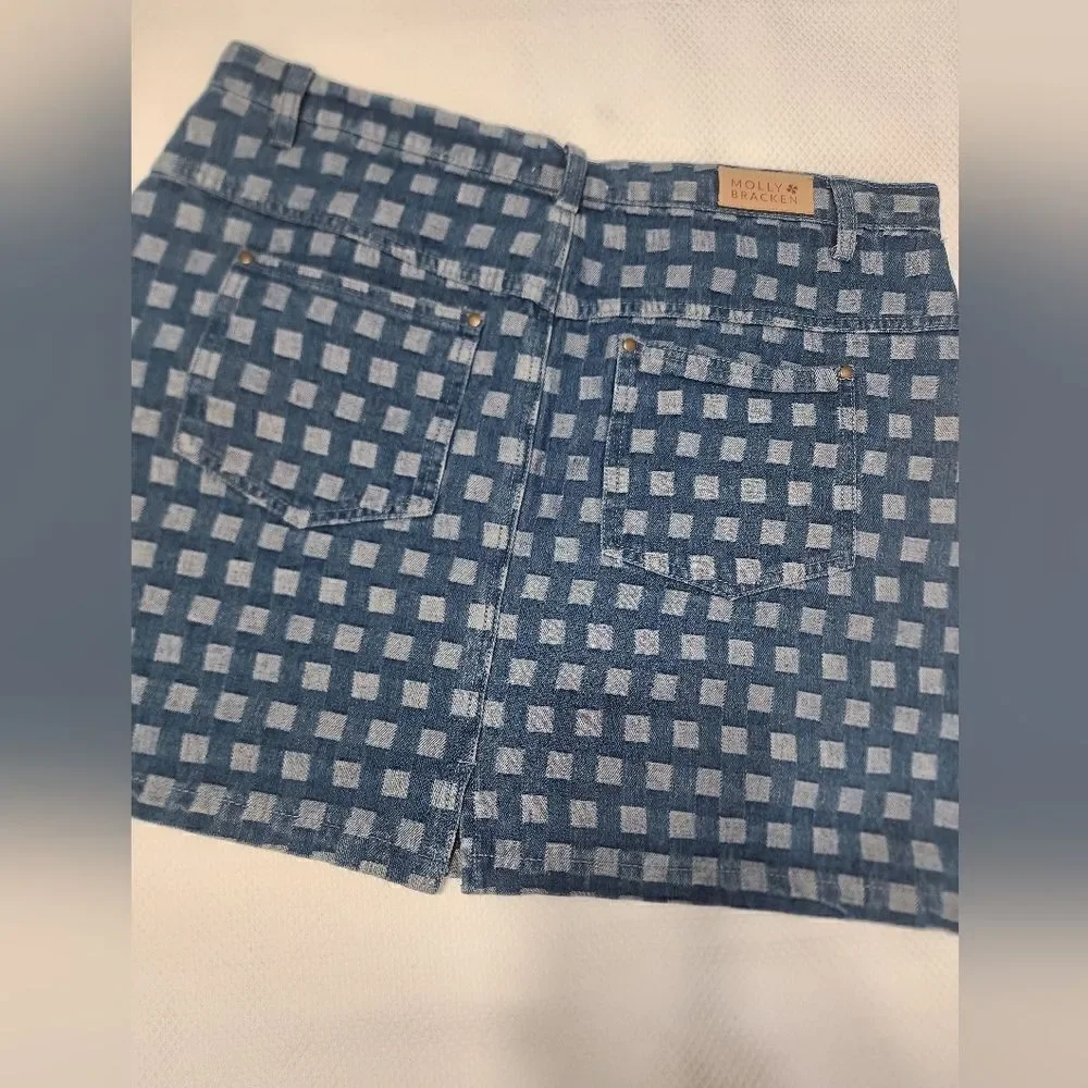 Molly Bracken Printed Denim MiniSkirt for Women